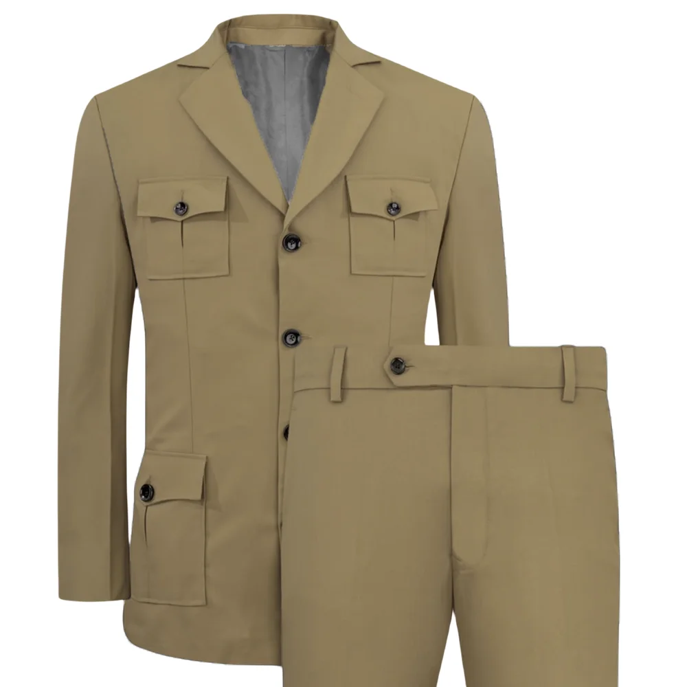 Khaki Formal Wear Men - Costumes pour hommes Jakcet décontracté kaki