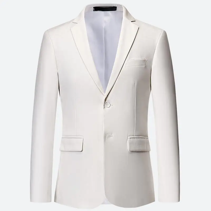 Korean Men Formal Wear - Hommes blanc vestes formelles deux Bittons