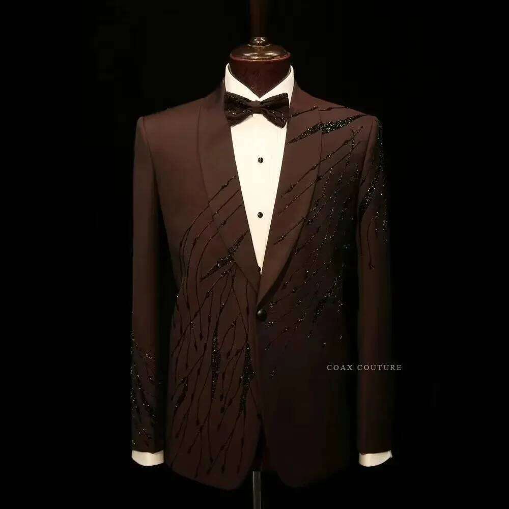 High End Men'S Formal Wear - Costume formel haut de gamme marron