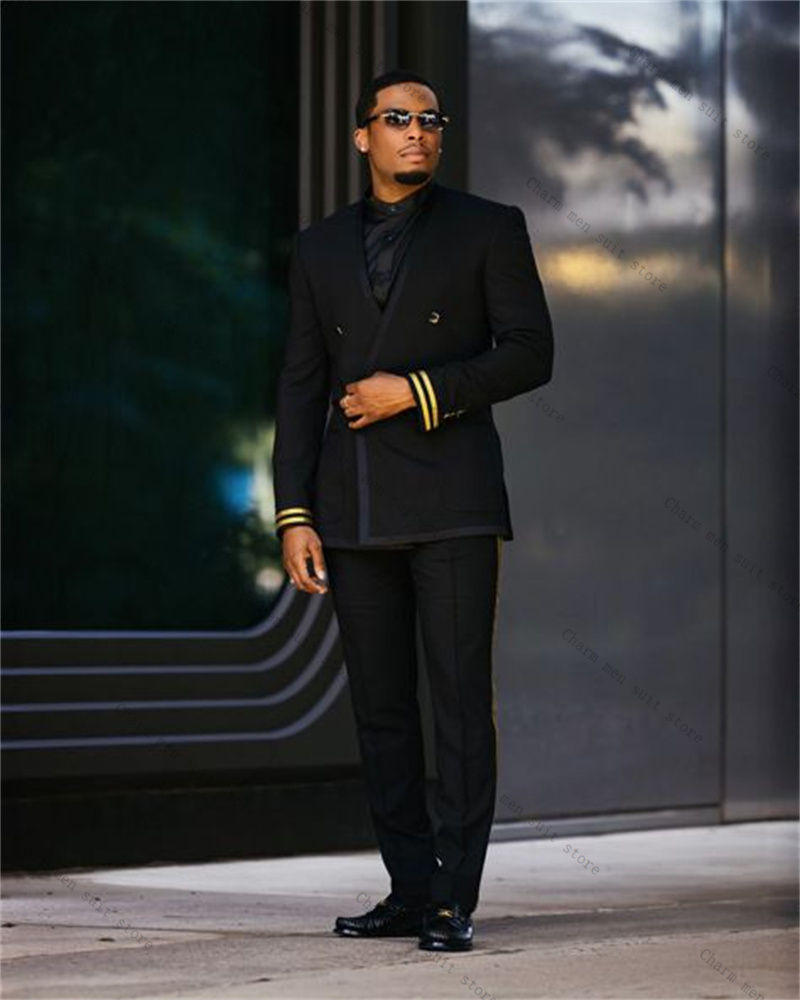 Formal Wear For Men Yellow - Ensemble de costume noir pour hommes,