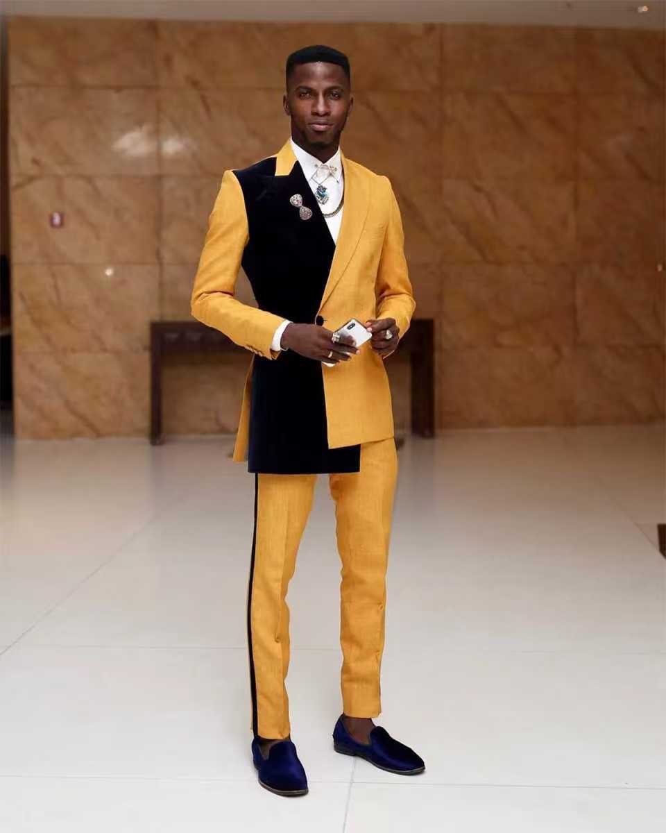 Formal Wear For Men Yellow - Ensemble de costume 2 pièces pour