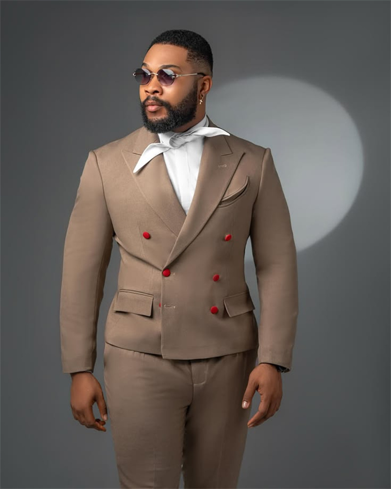 Khaki Formal Wear Men - Ensemble de costume pour homme kaki
