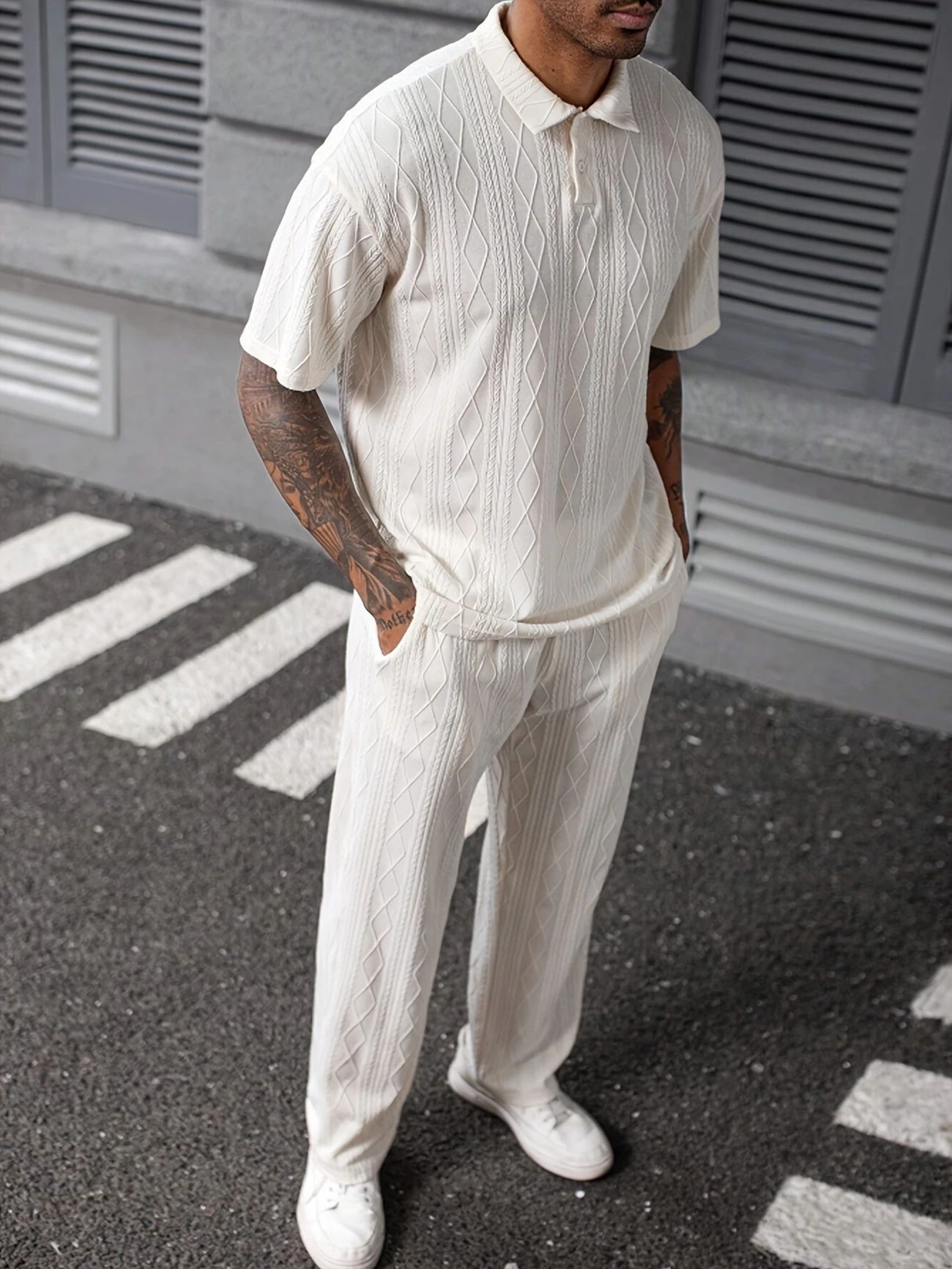 Men'S Polo Formal Wear - Ensemble polo et pantalon en tricot