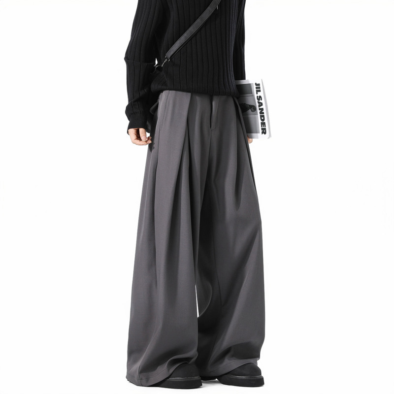 Korean Men Formal Wear - Pantalon de costume surdimensionné pour hommes,