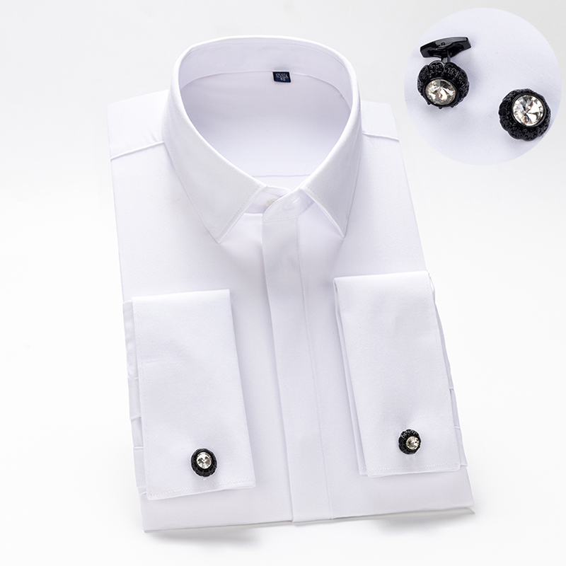 High End Men'S Formal Wear - Chemise à poignets mousquetaires pour homme,