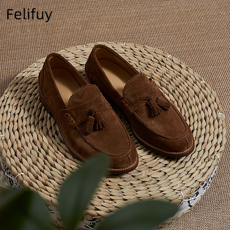 Men Formal Wear Brown - Nouvelles chaussures plates marron pour hommes