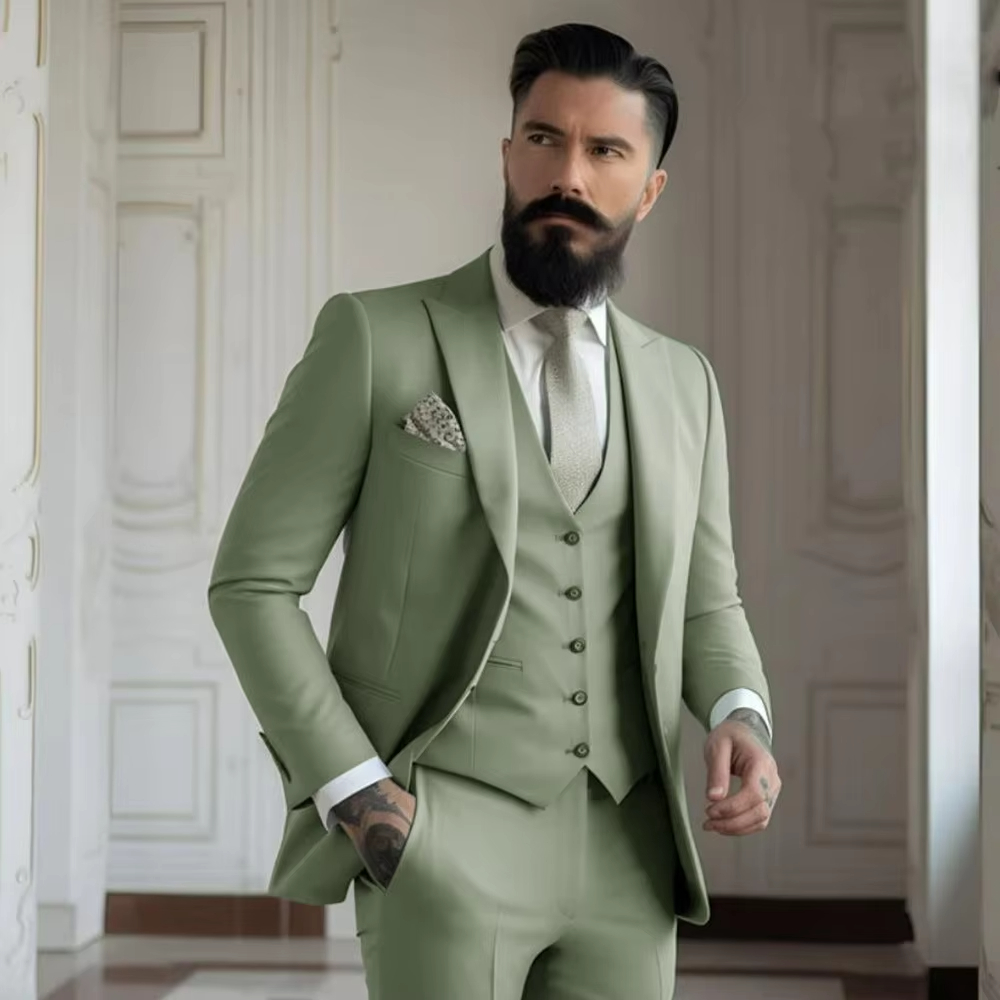 Khaki Formal Wear Men - Costume de mariage kaki pour homme,