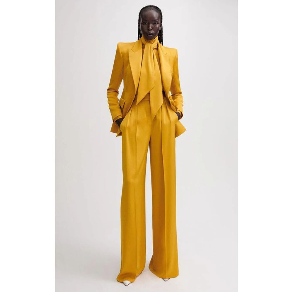 Formal Wear For Men Yellow - Blazer et pantalon pour femme, ensemble