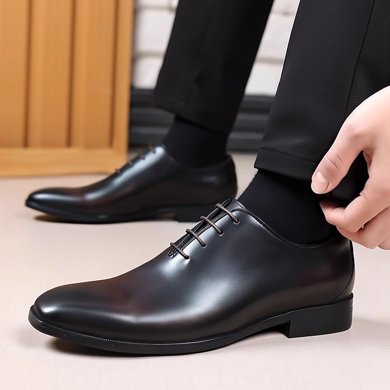 Men Formal Wear Brown - Chaussures Oxford en cuir véritable pour