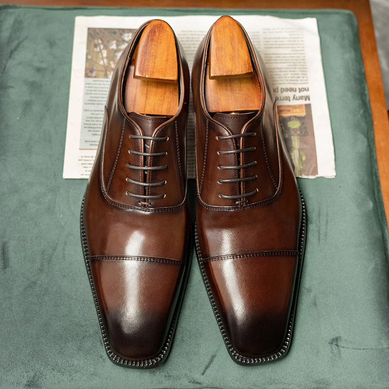 High End Men'S Formal Wear - Chaussures en cuir de vachette haut