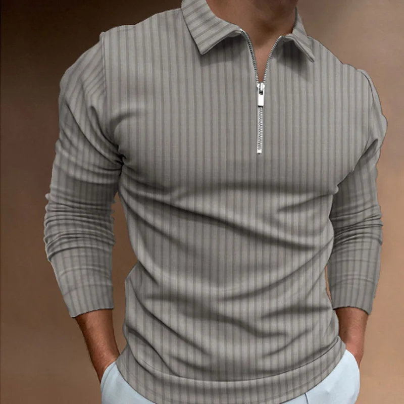 Polo rayé à manches longues po - Men'S Polo Formal Wear avis et prix