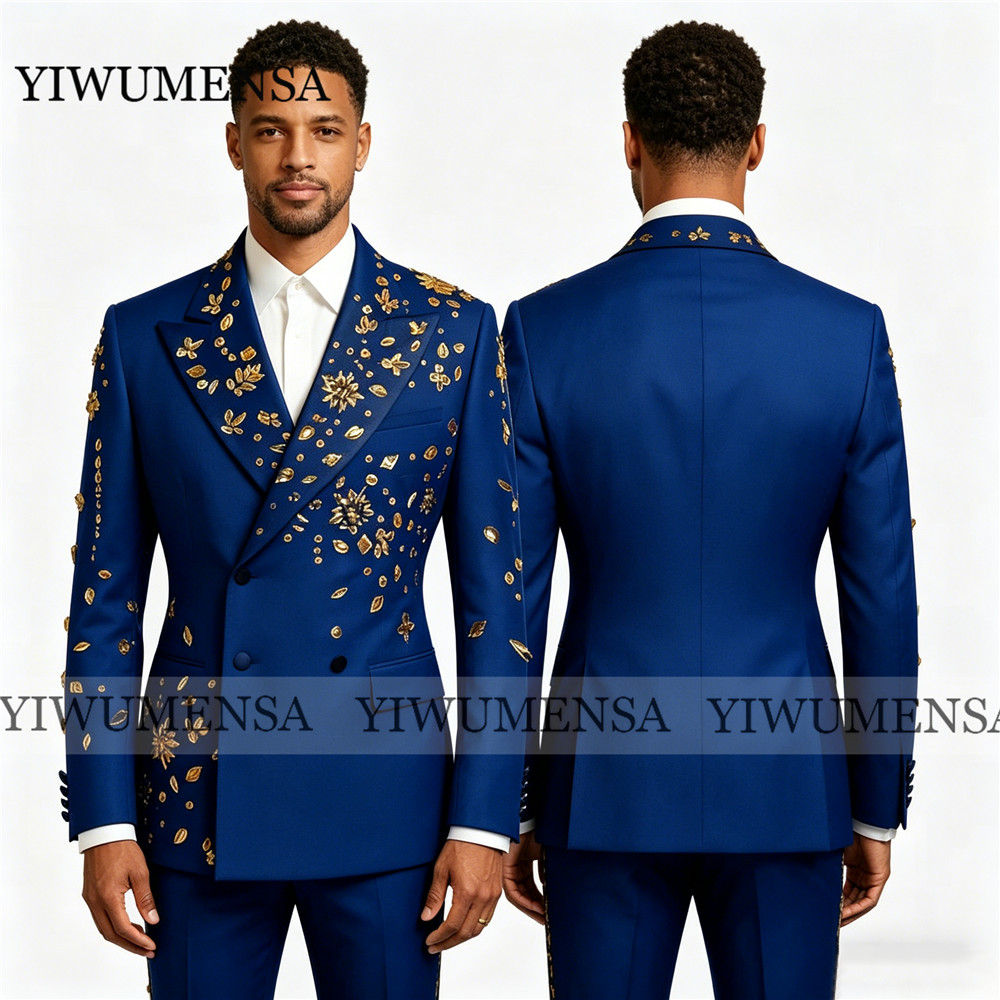 Costume bleu roi brillant pour - Men'S Formal Wear Jewelry avis et prix