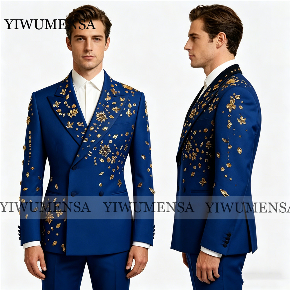 Costume bleu roi brillant pour - Men'S Formal Wear Jewelry avis et prix