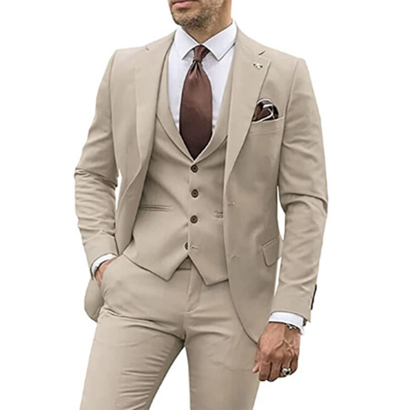 Costumes beiges 3 pièces pour  - Men Formal Wear Wedding avis et prix