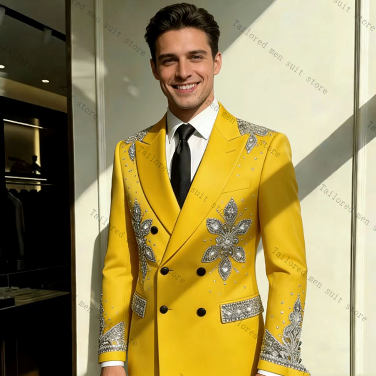 Ensemble de costumes jaunes po - Formal Wear For Men Yellow avis et prix
