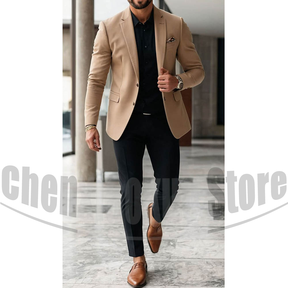 Ensemble tailleur pour homme : - Khaki Formal Wear Men avis et prix