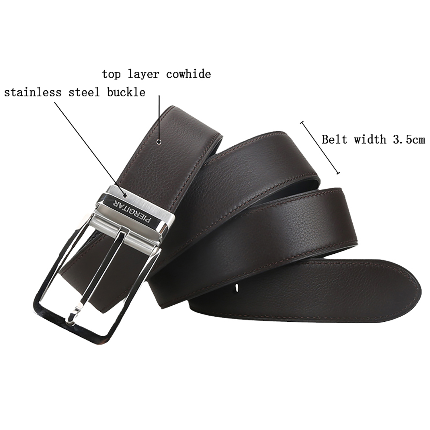 Ceinture pour homme en cuir vé - Men Formal Wear Brown avis et prix