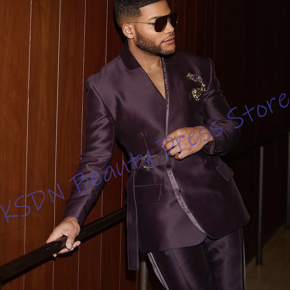 Costume deux pièces élégant en - Men Formal Wear Purple avis et prix
