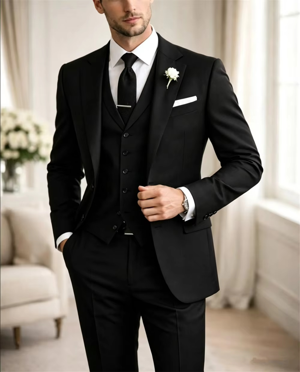 Costumes kaki de luxe sur mesu - Khaki Formal Wear Men avis et prix