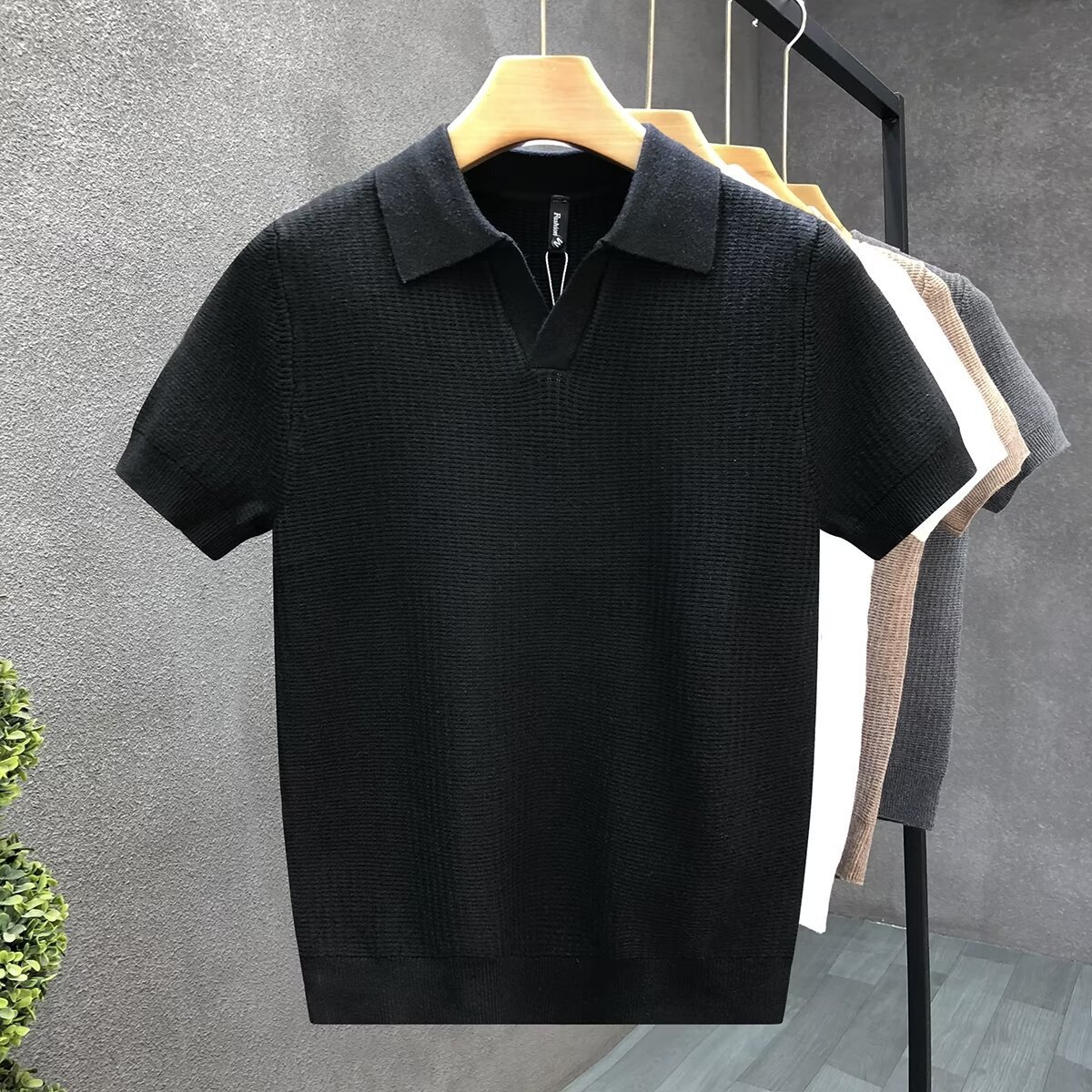 Pull en maille à col polo slim - Men'S Polo Formal Wear avis et prix