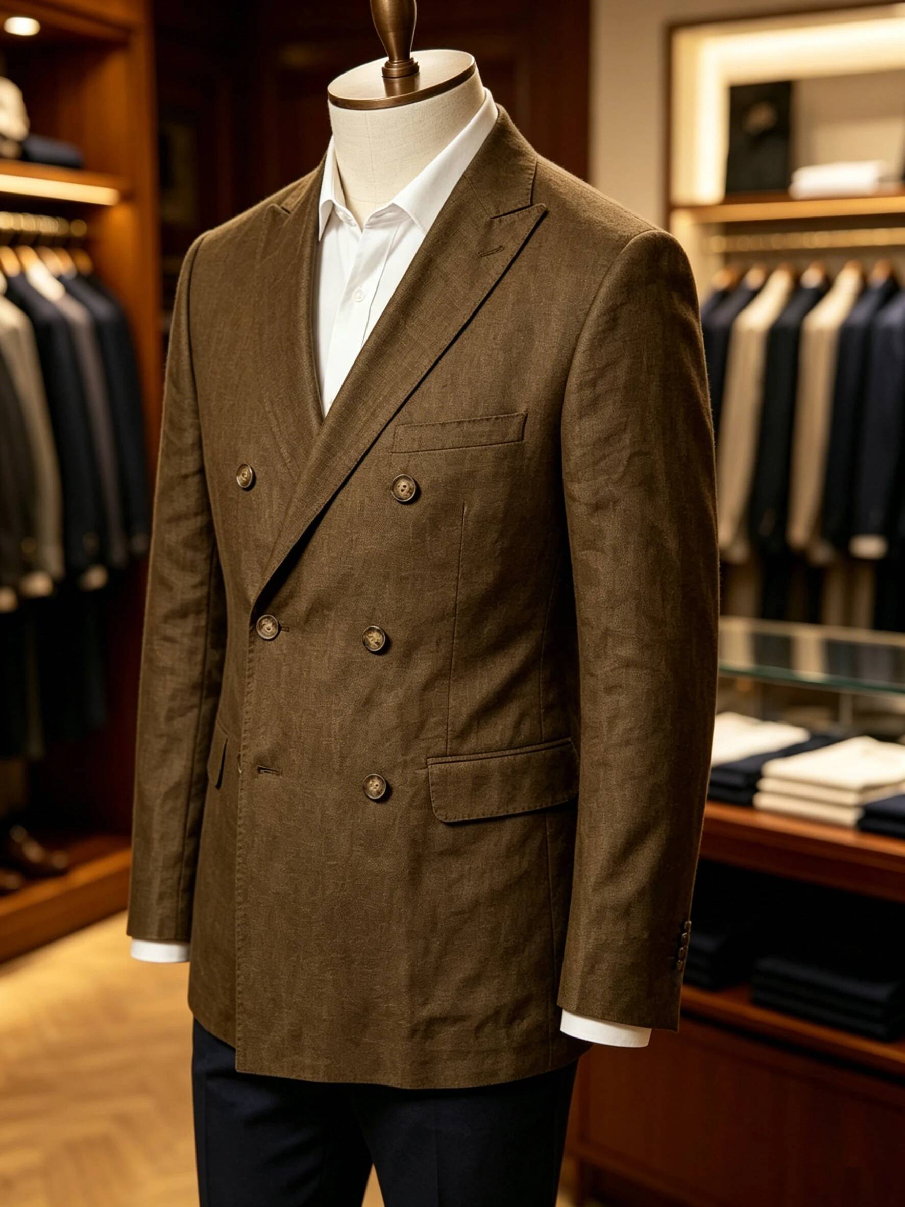 Blazer en lin croisé pour homm - Men Formal Wear Brown avis et prix