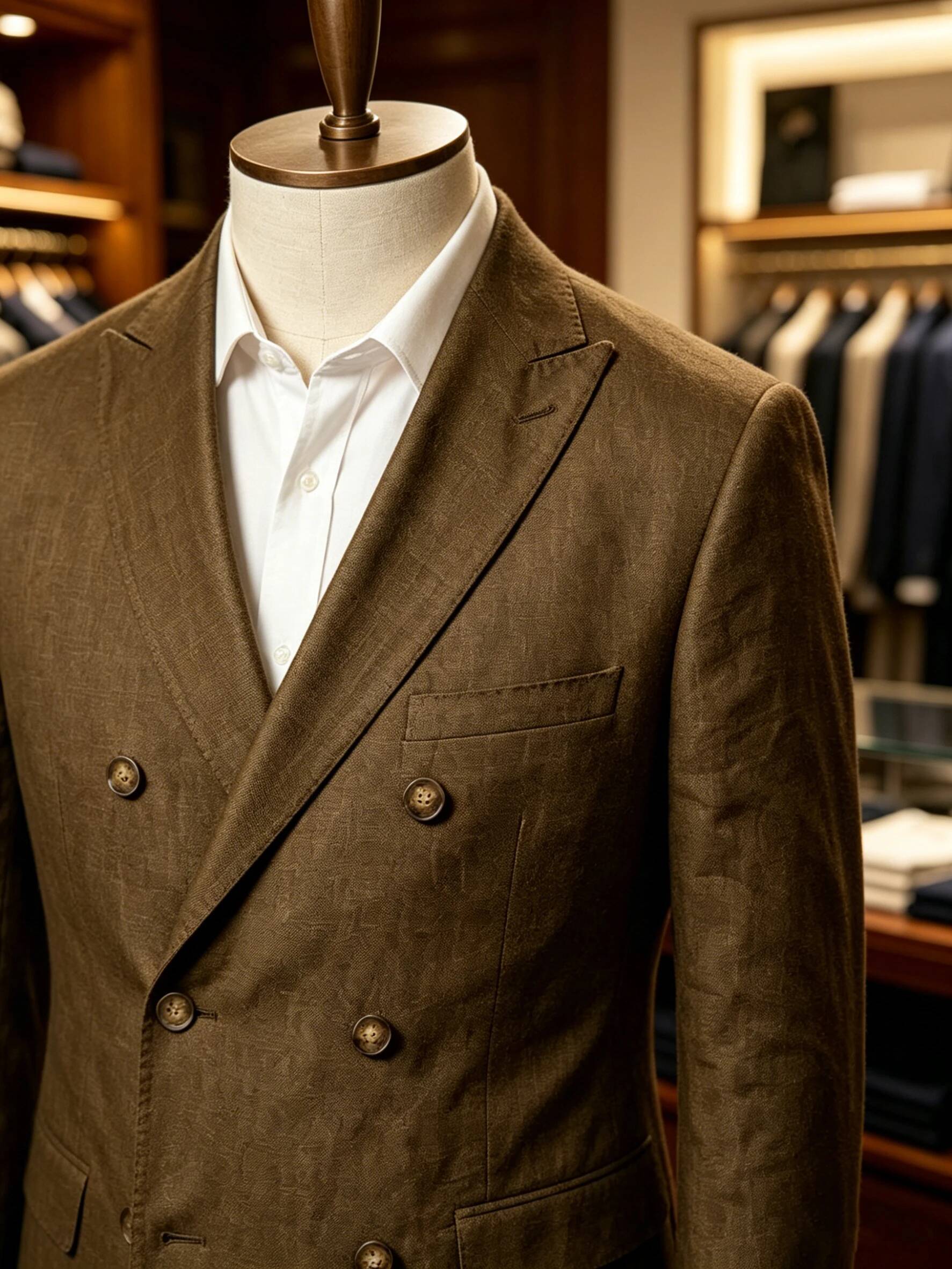 Blazer en lin croisé pour homm - Men Formal Wear Brown avis et prix