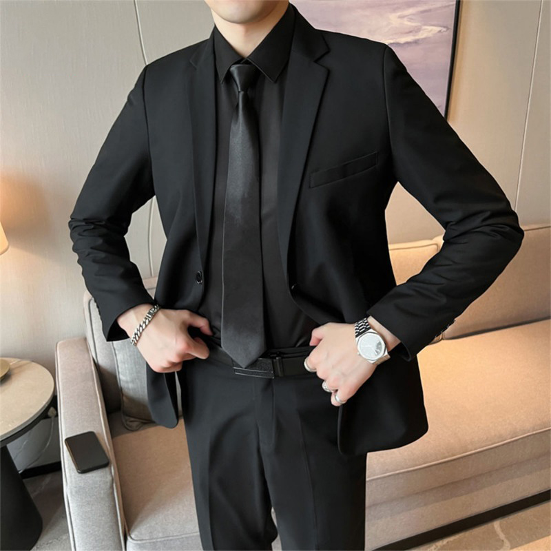 Ensemble de costume slim fit 2 - Korean Men Formal Wear avis et prix