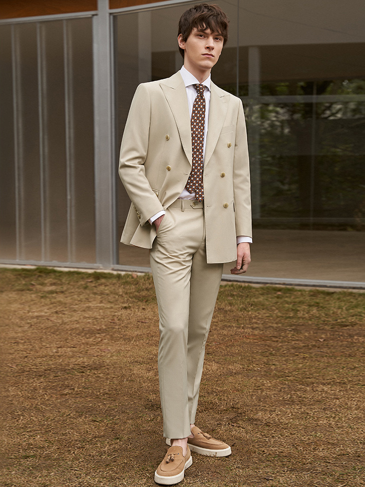 30% laine hommes costumes ense - Khaki Formal Wear Men avis et prix