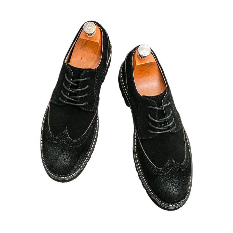 Chaussures Oxford en daim marr - Men Formal Wear Brown avis et prix