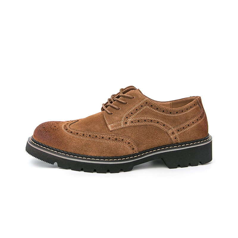 Chaussures Oxford en daim marr - Men Formal Wear Brown avis et prix